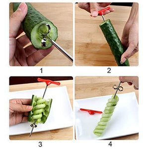 Stainless steel spiral twist knife